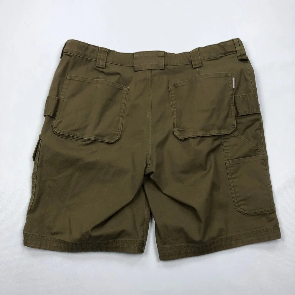 Duluth Trading Co Coolmax Flex Firehose Cargo Shorts Olive Mens 44 Relaxed Fit